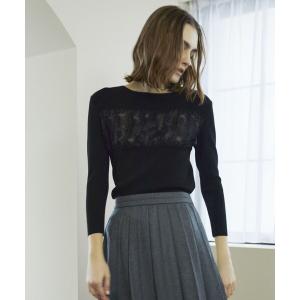 ニット セーター 「VERY NaVY2024年12月号掲載」グロッシーレースコンビ ニットプルオーバー レディース