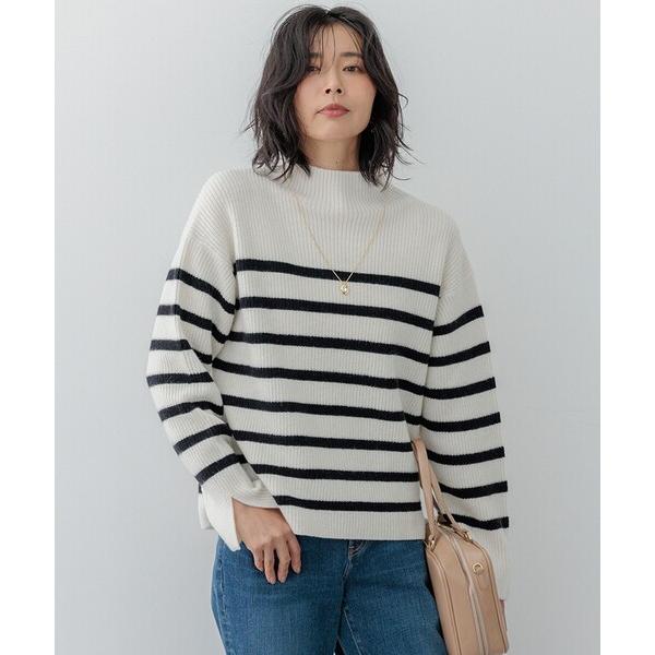 ニット セーター 「Oggi2月号掲載/洗える」ウールカシミヤ ボーダー ニット レディース