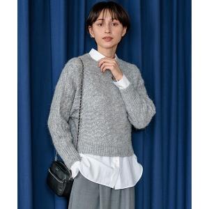 ♡ルネ ニットセーター♡ leune（ルネ） ニット セーター ビッグカラーハーフジップニット