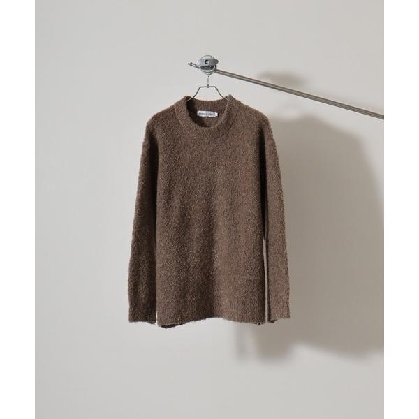 スマホショルダー セーター ニット Loop yarn dull color mock neck k...