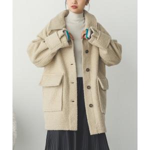 ブルゾン アウター ブークレ ミドルシャツコート レディース