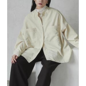 ブラウス シャツ 細コール オーバーシャツ レディース