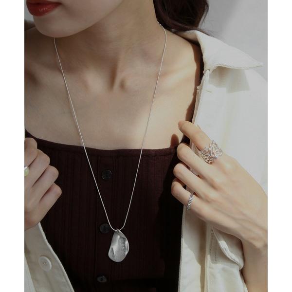 ネックレス メタルリーフロングネックレス レディース メンズ