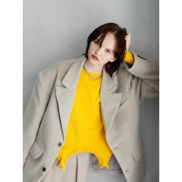 ニット セーター cropped frill knit レディース