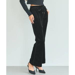 パンツ ベロアフレアラインパンツ レディース