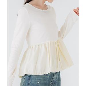 tシャツ 裾バルーンドッキングカットソー レディースの商品画像
