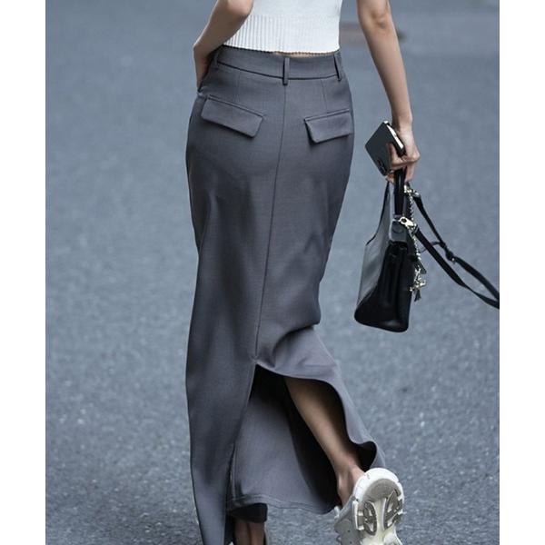 スカート ツイルロングナロースカート