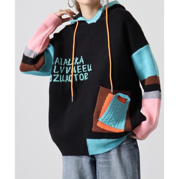 パーカー je crois soi ジャカードニットパーカー レディース