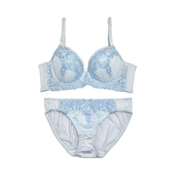 ブラジャー ショーツセット スイート モダン フラワー 育乳 脇高 ブラジャー ＆ フルバック ショ...