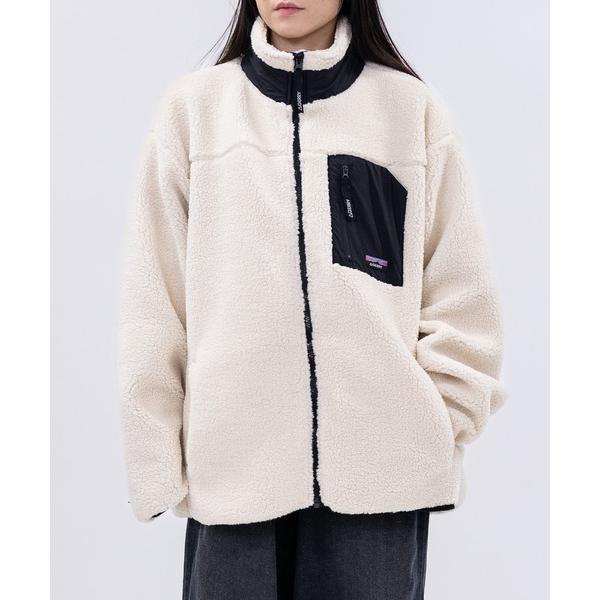 ブルゾン アウター 「ag」「GERRY/ジェリー」シープボア ナイロン切り替え スタンドカラージャ...