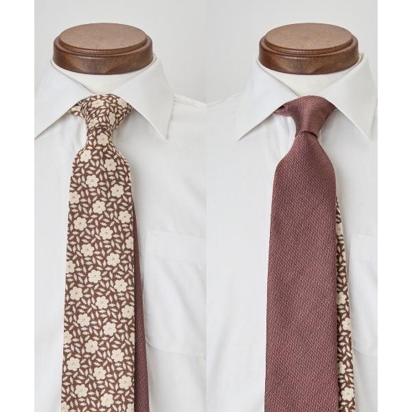 ネクタイ リバーシブルフラワーソリッドタイ