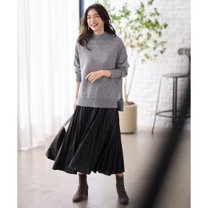 ウエストゴム レザーライクスカート