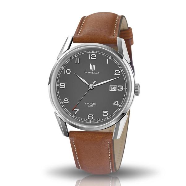 腕時計 「LIP/リップ」ヒマラヤ 40ｍｍ シルバー ブラウン レザー メンズ