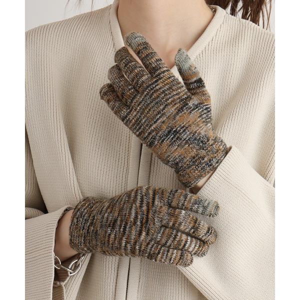 手袋 日本製 スマホ対応　発熱グローブ　マーブル レディース