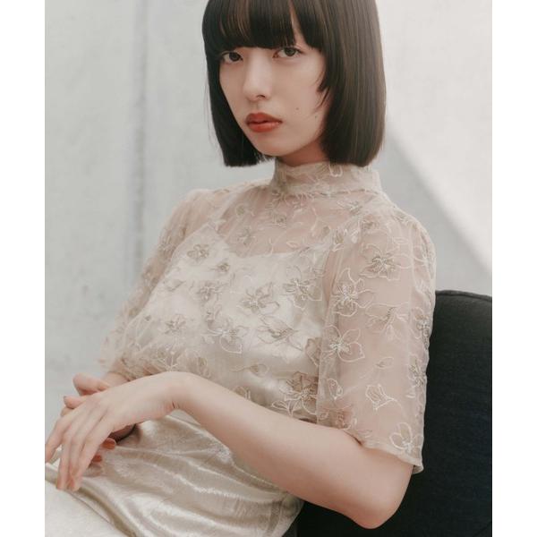 ドレス エンブロイダリーレースブラウスセットドレス