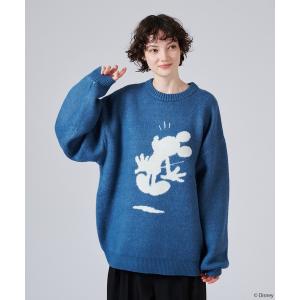 セーター ニット 「 Disney / Mickey Mouse 」SILHOUETTE MOTIF KNIT / 「 ディズニー / ミッキーマウス