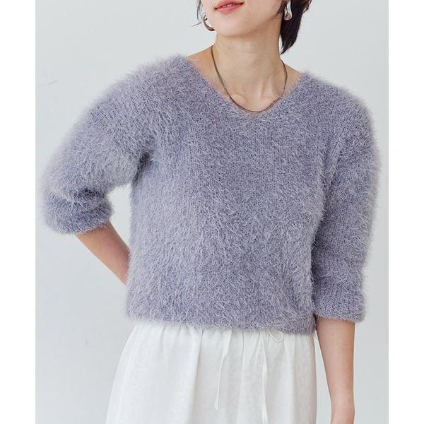 ニット セーター 「Fizz/フィズ」　Vネックシャギーニット レディース