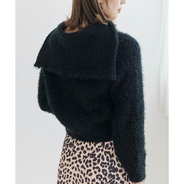 ニット セーター 「Fizz/フィズ」　セーラーカラーシャギーニット レディース