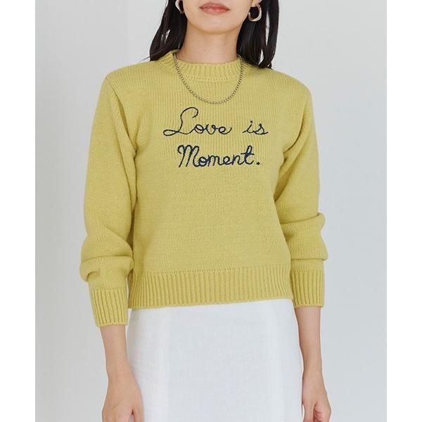 ニット セーター 「Fizz/フィズ」　英字刺繍カラーニット レディース