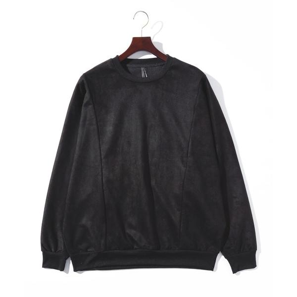 トレーナー スウェット メンズライク ビッグシルエット スウェードポンチ ドルマン スウェット レデ...