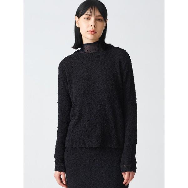 ニット セーター mizuiro ind スラブヤーンクルーネックプルオーバー レディース