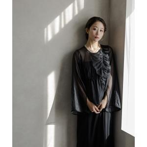 ドレス 楊柳フリルトップス＆キャミソールドレス