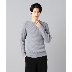 セーター ニット リブクルーネック ニット メンズ