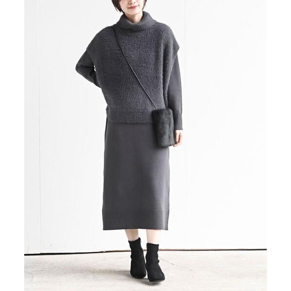 ワンピース フェザータートルベスト付アンサンブルワンピース