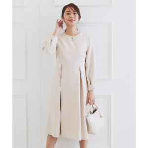 ワンピース 「通勤対応」キーネックパール調フレア...の商品画像