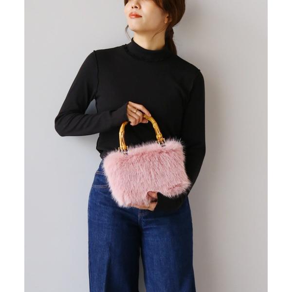 ハンドバッグ ファーバッグ バンブーハンドル Sサイズ