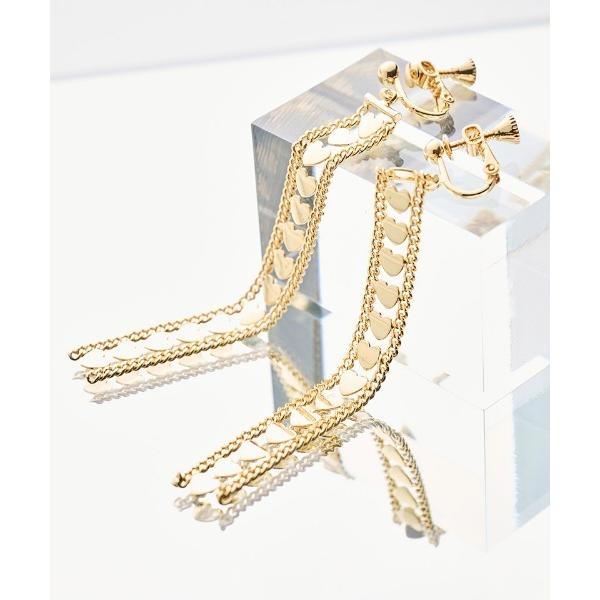 イヤリング ハートチェーンイヤリング レディース