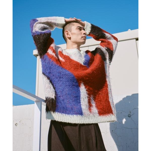 セーター ニット art pattern jacquard pullover sweater / ア...