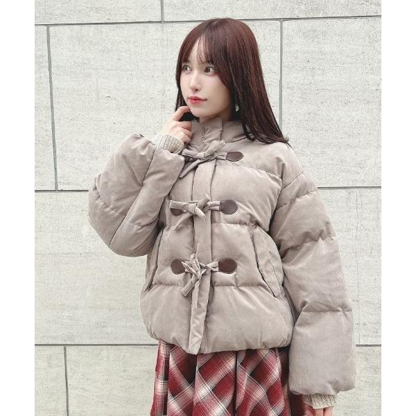 ダウンコート ダウンジャケット 「REVIVAL」「新色追加」リボン釦ダッフルエコダウンコート レデ...