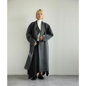 ノーカラーコート コート 「moyo」ノーカラーラグラン　ロングコート レディース