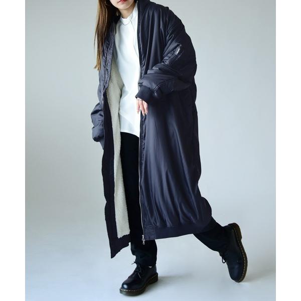 ma1 ma-1 中綿裏ボアロング丈MA-1デザインコート レディース メンズ