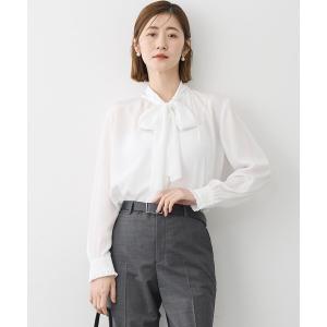 ブラウス シャツ 「洗える」ドットドビーデシン ...の商品画像