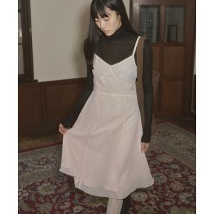 GIUNON ワンピース hem sheer pleated dress / ヘムシアー