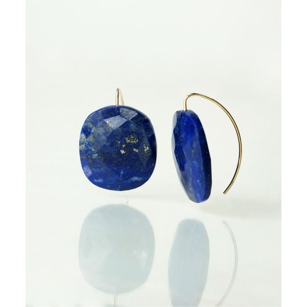 ピアス 「anq.」K10・天然石 OneStoneピアス ラピスラズリ/ラブラドライト/ブラックル...