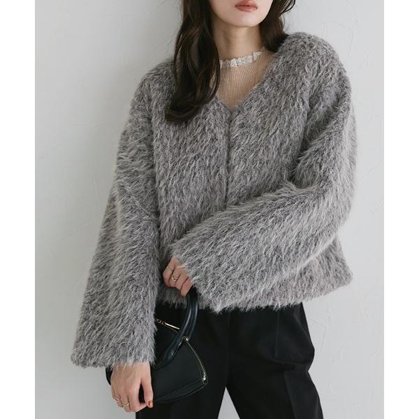 コート アウター シャギーボアショートコート レディース