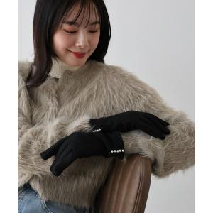 手袋 タッチパネル対応パールグローブ レディース