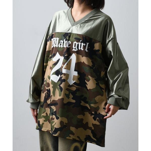 tシャツ A'GEM/9 × .kom 「ARULE/アルール」カモフラージュデザインロンTEE レ...