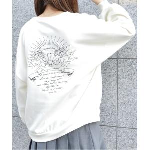 トレーナー スウェット 「spiritoso」裏起毛エンジェル刺繍プルオーバー (CP) レディース