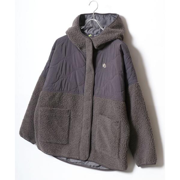 ブルゾン アウター 2025AW LOGOS/ロゴス シープボア×ウェーブキルト 切替 フーディー ...