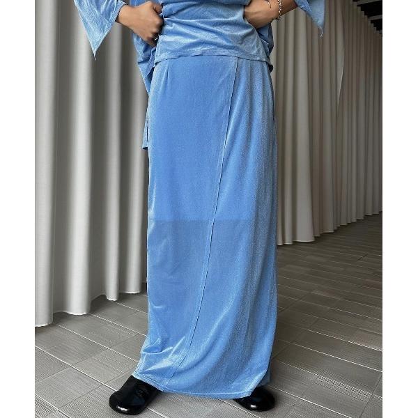 スカート UND SHEER VELOUR PENCIL SKIRT