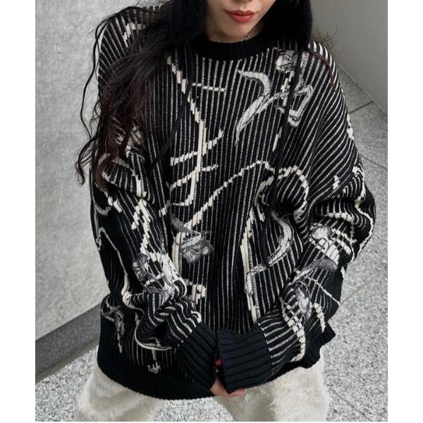 ニット セーター NUANCE BODY LINE LOOSE KNIT TOP レディース