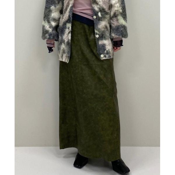 スカート UND UNEVENNESS SYNTHETIC LEATHER SKIRT