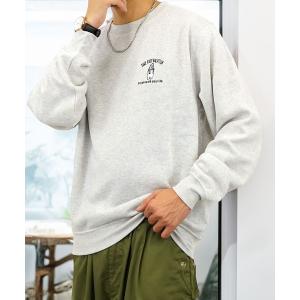 トレーナー スウェット 「GROOVY STORE」ワンポイント刺繍裏起毛トレーナー メンズ レディース