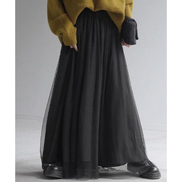 スカート ウエスト超伸び チュールスカート