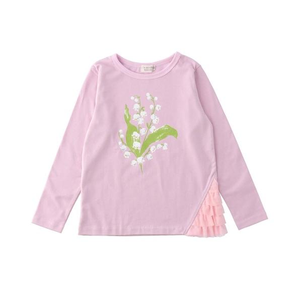 tシャツ お花モチーフ長袖Tシャツ キッズ 子供服 女の子