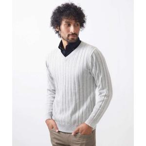 セーター ニット グラデーションVネックニット メンズ